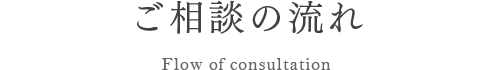 ご相談の流れ Flow of consultation